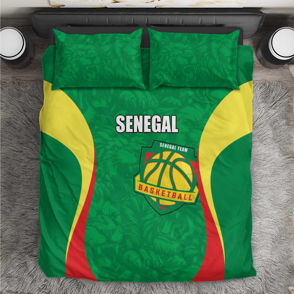 Custom Senegal Basketball Bedding Set Go Champions Lions - Wonder Print Shop