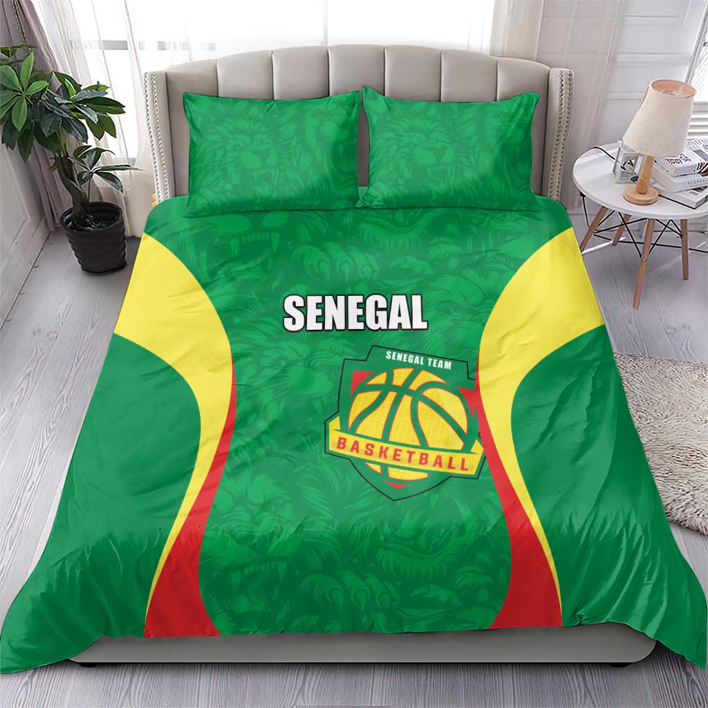 Custom Senegal Basketball Bedding Set Go Champions Lions - Wonder Print Shop