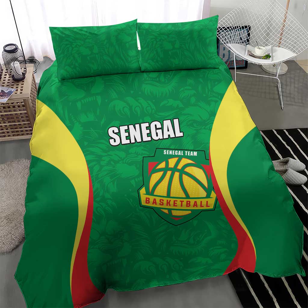 Custom Senegal Basketball Bedding Set Go Champions Lions - Wonder Print Shop