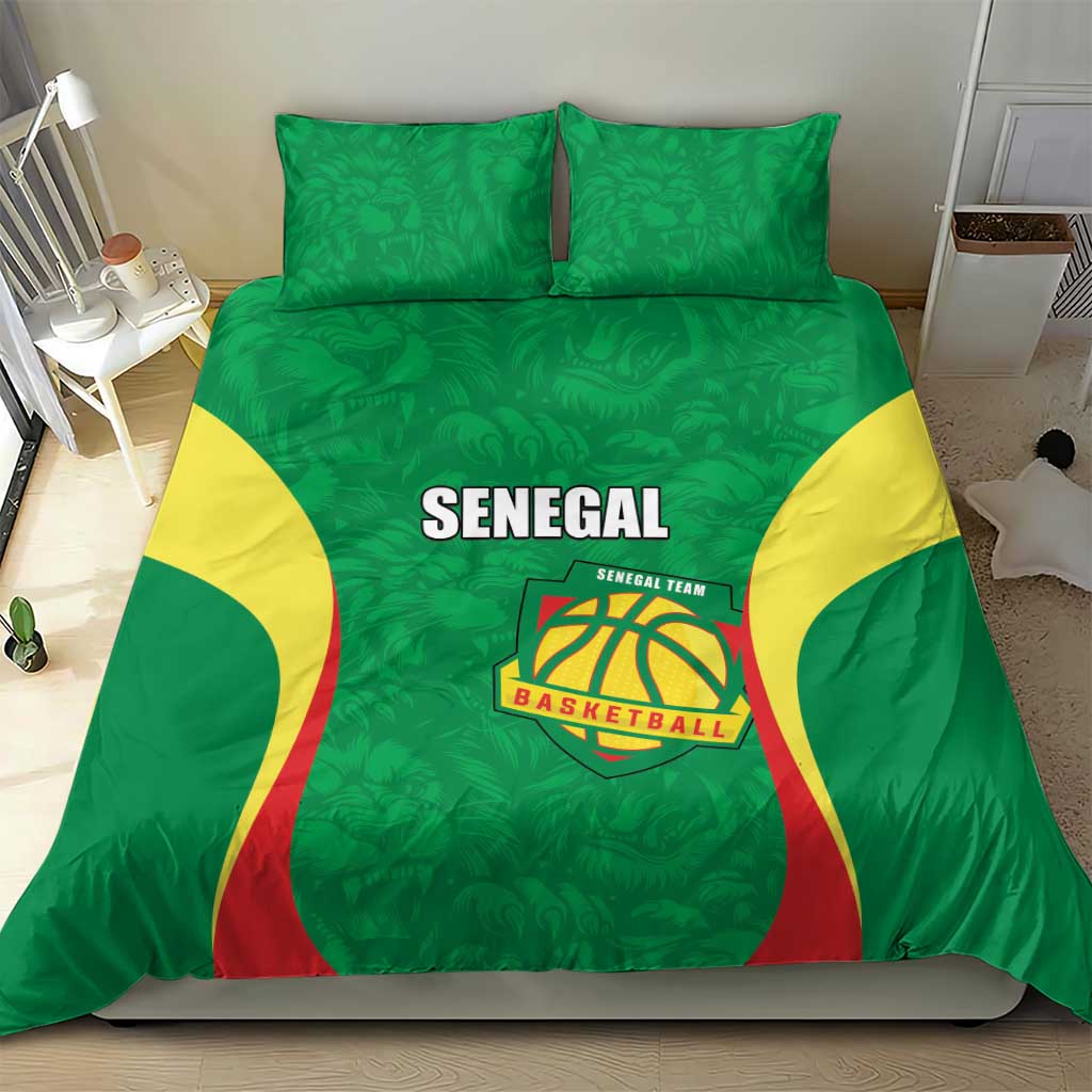 Custom Senegal Basketball Bedding Set Go Champions Lions - Wonder Print Shop