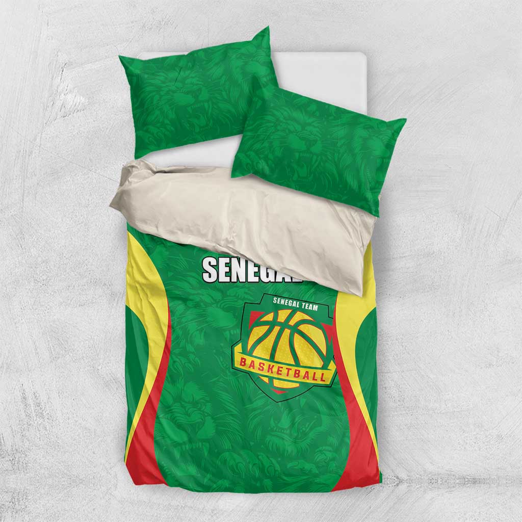 Custom Senegal Basketball Bedding Set Go Champions Lions - Wonder Print Shop