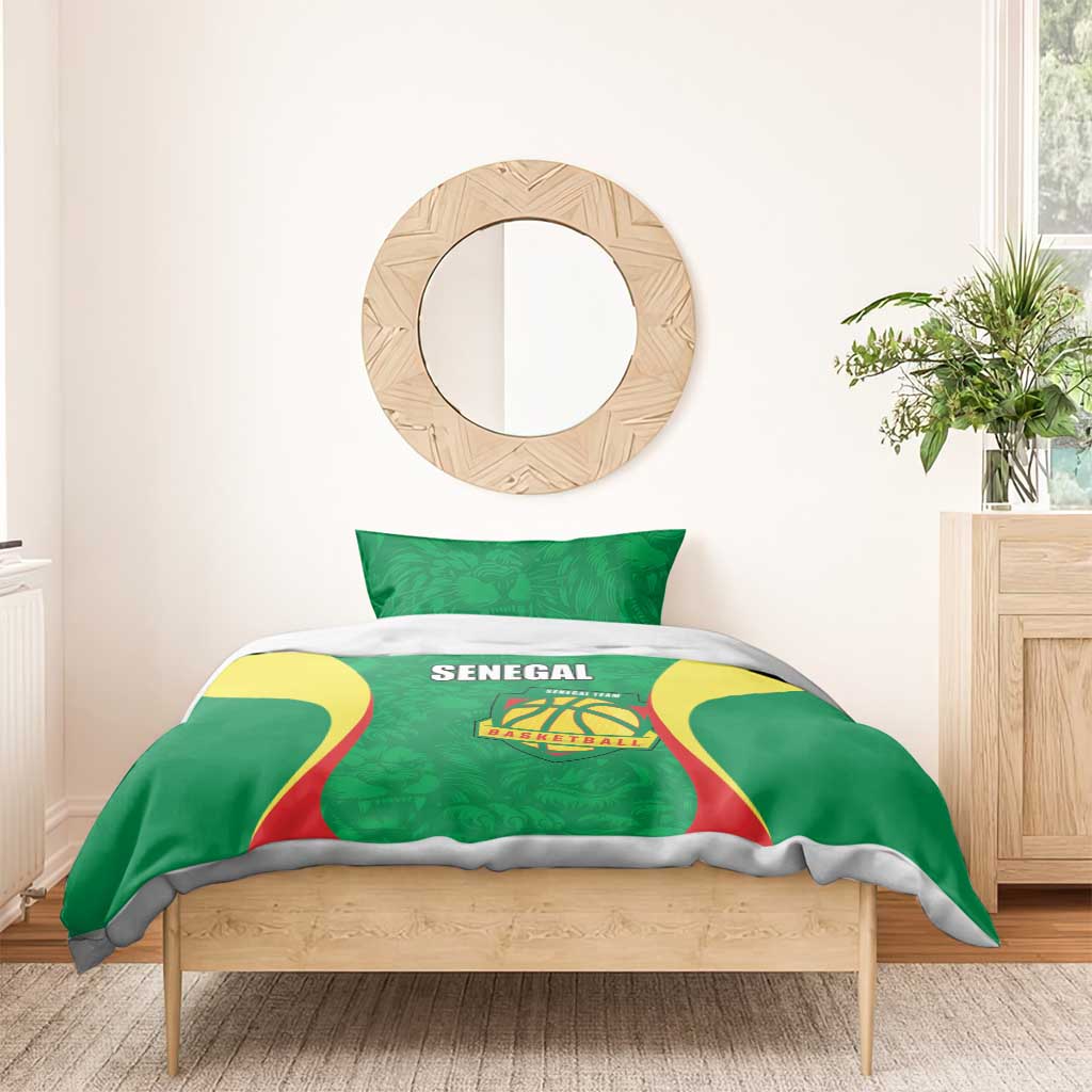 Custom Senegal Basketball Bedding Set Go Champions Lions - Wonder Print Shop