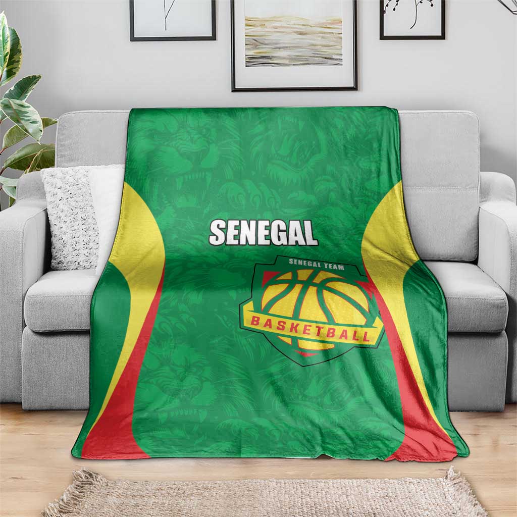 Custom Senegal Basketball Blanket Go Champions Lions - Wonder Print Shop