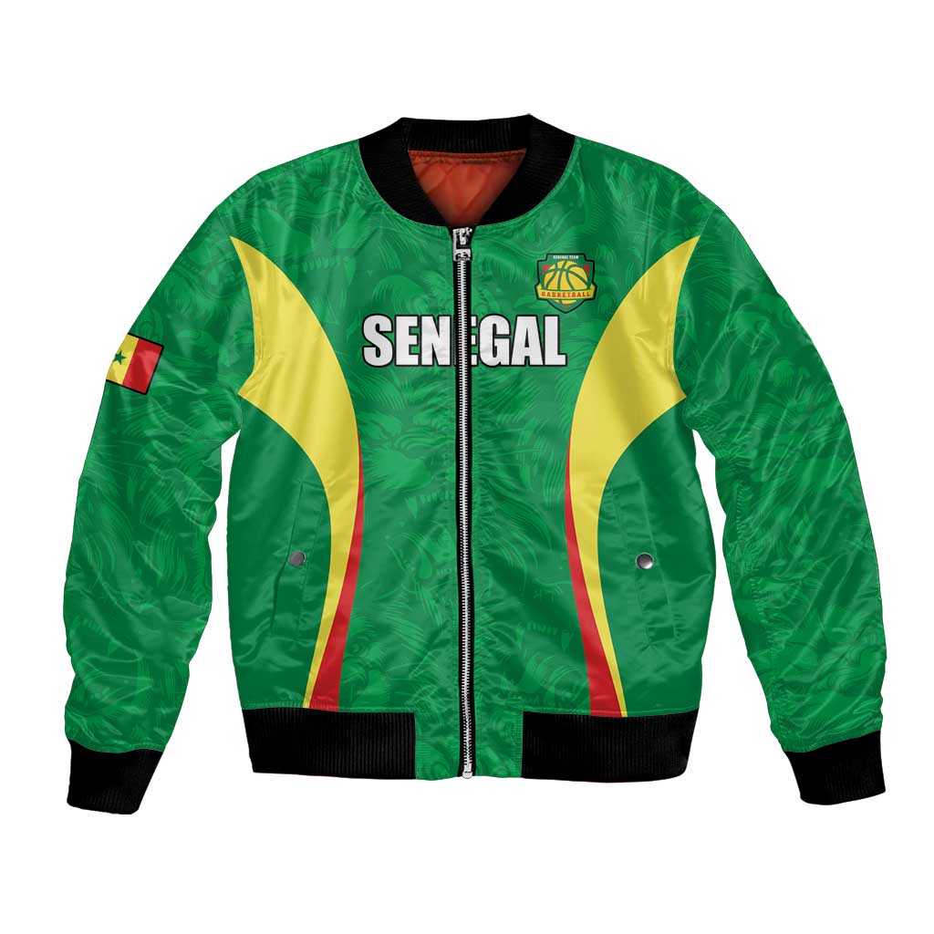 Custom Senegal Basketball Bomber Jacket Go Champions Lions - Wonder Print Shop