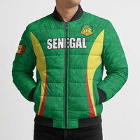 Custom Senegal Basketball Bomber Puffer Jacket Go Champions Lions - Wonder Print Shop