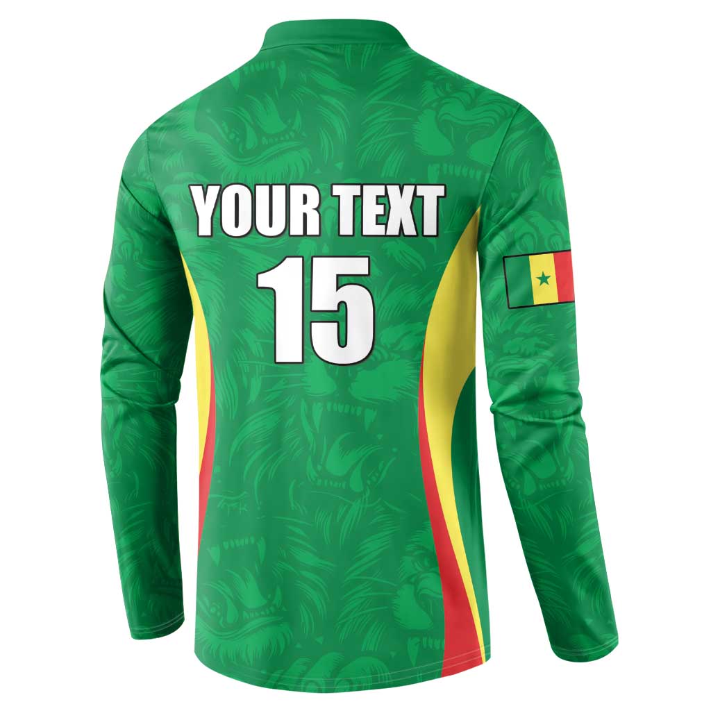 Custom Senegal Basketball Button Sweatshirt Go Champions Lions - Wonder Print Shop
