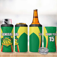 Custom Senegal Basketball 4 in 1 Can Cooler Tumbler Go Champions Lions - Wonder Print Shop