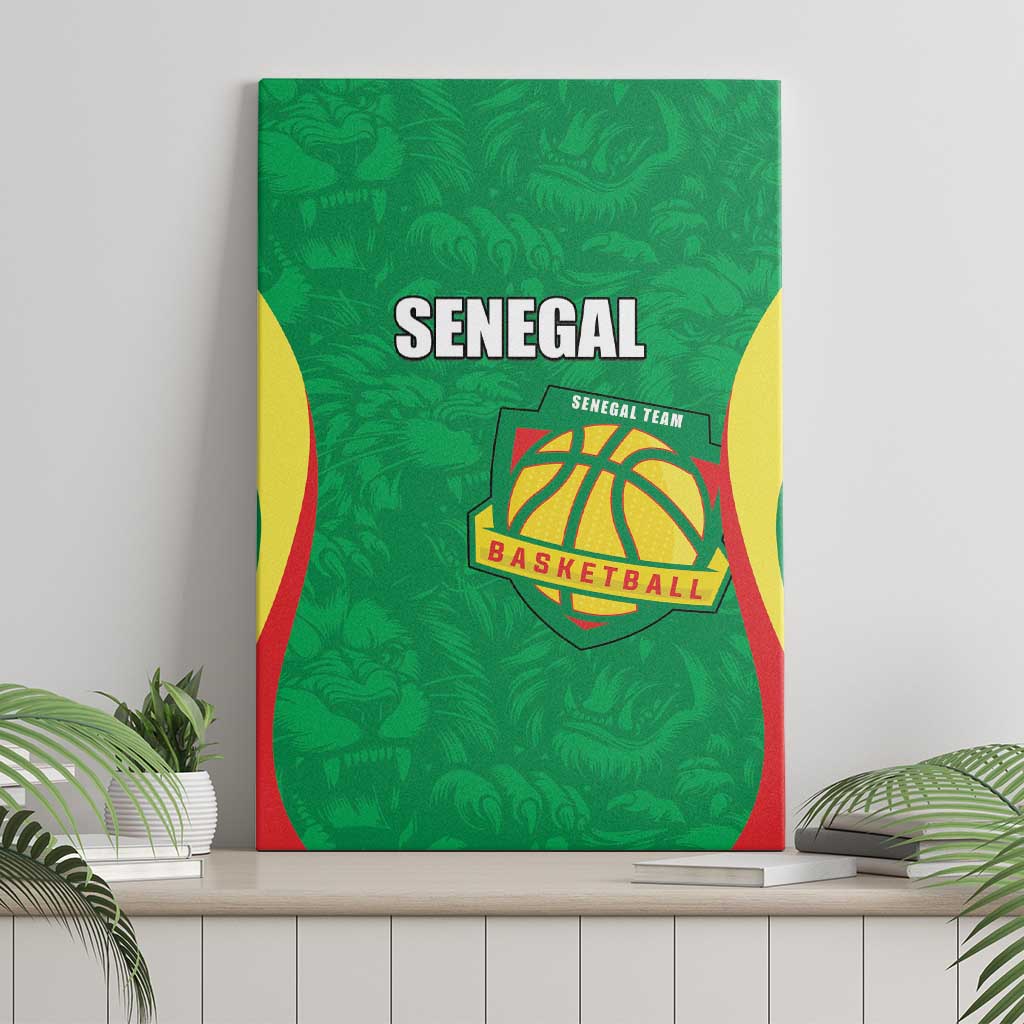 Custom Senegal Basketball Canvas Wall Art Go Champions Lions - Wonder Print Shop