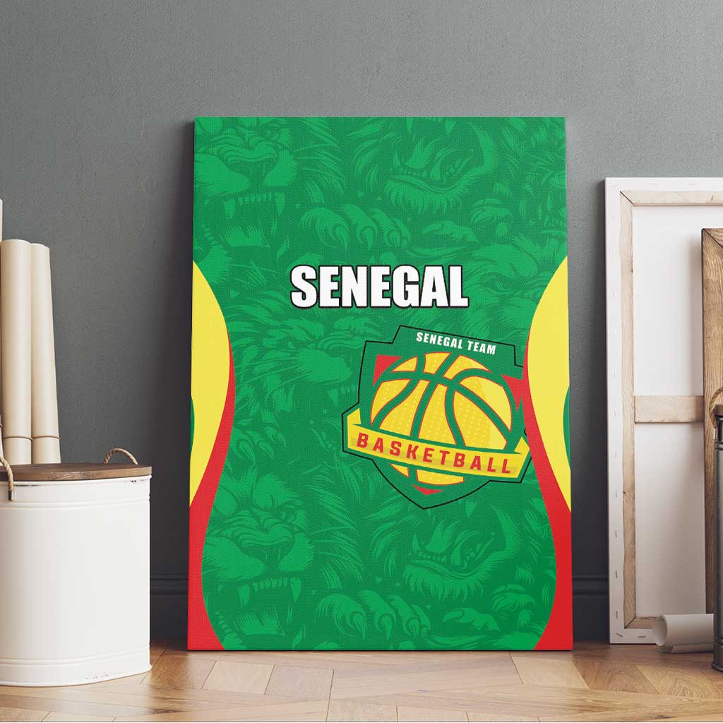 Custom Senegal Basketball Canvas Wall Art Go Champions Lions - Wonder Print Shop