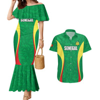 Custom Senegal Basketball Couples Matching Mermaid Dress and Hawaiian Shirt Go Champions Lions - Wonder Print Shop