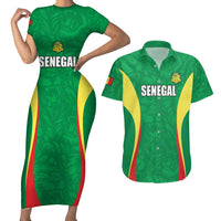 Custom Senegal Basketball Couples Matching Short Sleeve Bodycon Dress and Hawaiian Shirt Go Champions Lions - Wonder Print Shop
