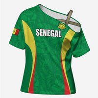 Custom Senegal Basketball Cross Shoulder Shirt Go Champions Lions - Wonder Print Shop