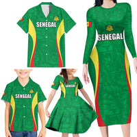 Custom Senegal Basketball Family Matching Long Sleeve Bodycon Dress and Hawaiian Shirt Go Champions Lions - Wonder Print Shop