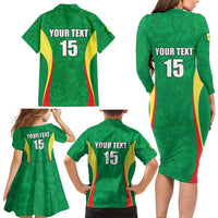 Custom Senegal Basketball Family Matching Long Sleeve Bodycon Dress and Hawaiian Shirt Go Champions Lions - Wonder Print Shop