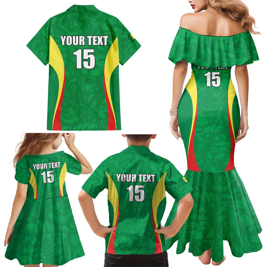 Custom Senegal Basketball Family Matching Mermaid Dress and Hawaiian Shirt Go Champions Lions - Wonder Print Shop