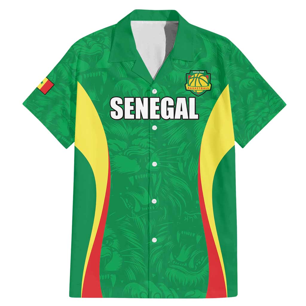 Custom Senegal Basketball Family Matching Mermaid Dress and Hawaiian Shirt Go Champions Lions - Wonder Print Shop