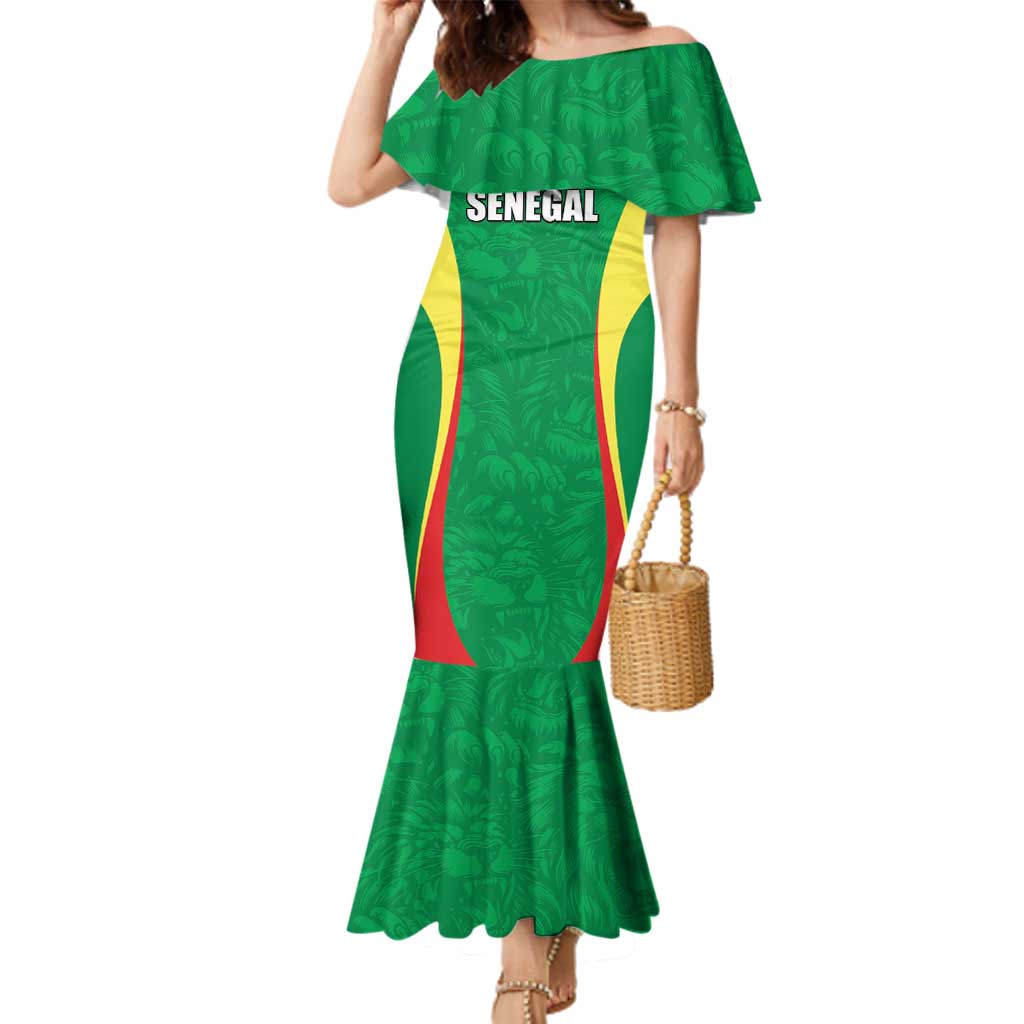 Custom Senegal Basketball Family Matching Mermaid Dress and Hawaiian Shirt Go Champions Lions - Wonder Print Shop