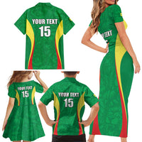 Custom Senegal Basketball Family Matching Short Sleeve Bodycon Dress and Hawaiian Shirt Go Champions Lions - Wonder Print Shop