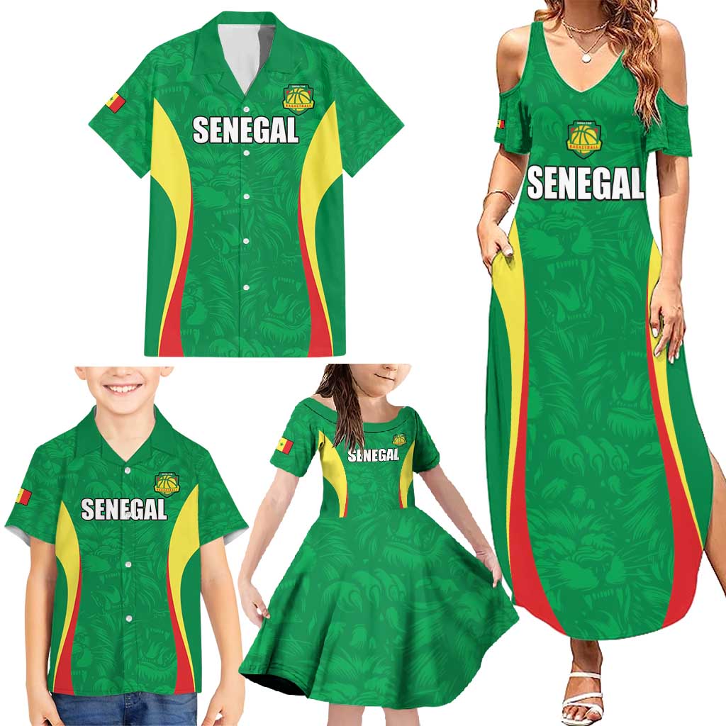Custom Senegal Basketball Family Matching Summer Maxi Dress and Hawaiian Shirt Go Champions Lions - Wonder Print Shop