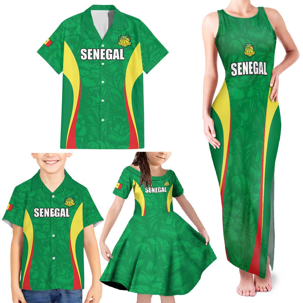 Custom Senegal Basketball Family Matching Tank Maxi Dress and Hawaiian Shirt Go Champions Lions - Wonder Print Shop
