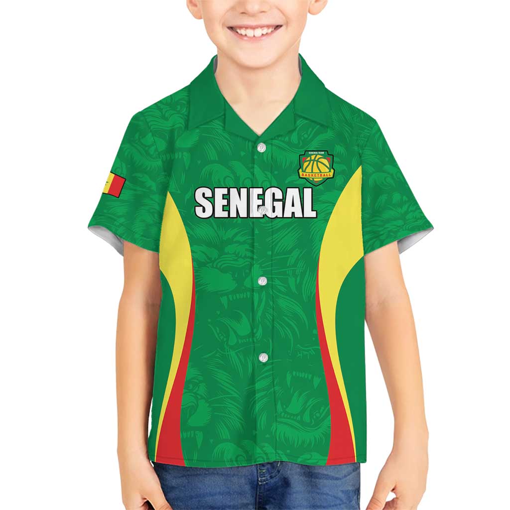 Custom Senegal Basketball Family Matching Tank Maxi Dress and Hawaiian Shirt Go Champions Lions - Wonder Print Shop