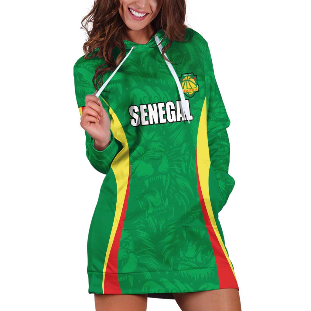 Custom Senegal Basketball Hoodie Dress Go Champions Lions - Wonder Print Shop