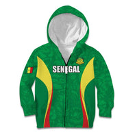 Custom Senegal Basketball Kid Hoodie Go Champions Lions - Wonder Print Shop