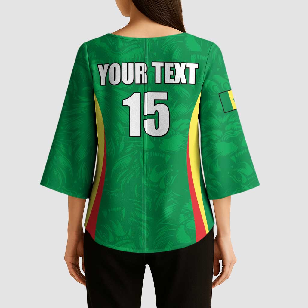 Custom Senegal Basketball Kimono Sleeve Blouse Go Champions Lions - Wonder Print Shop