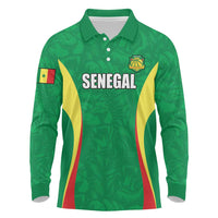 Custom Senegal Basketball Long Sleeve Polo Shirt Go Champions Lions - Wonder Print Shop