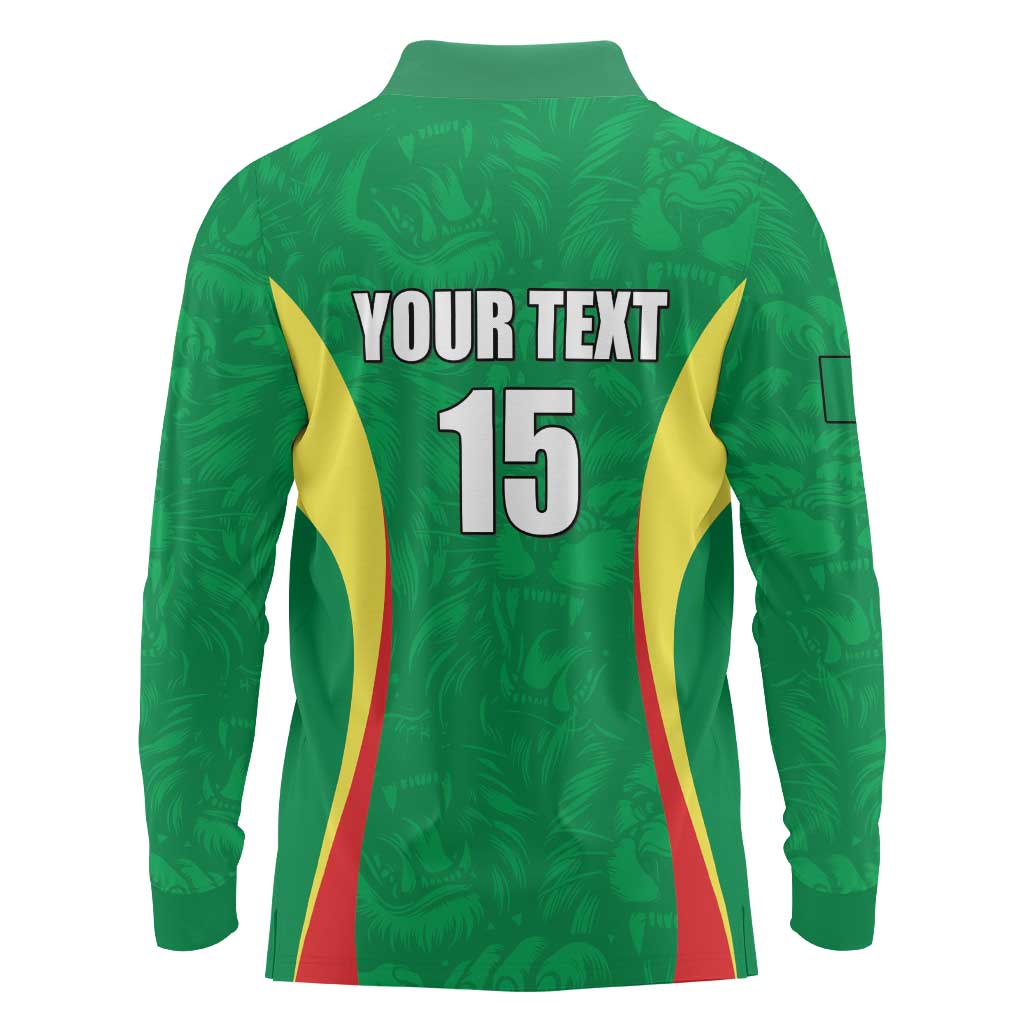 Custom Senegal Basketball Long Sleeve Polo Shirt Go Champions Lions - Wonder Print Shop