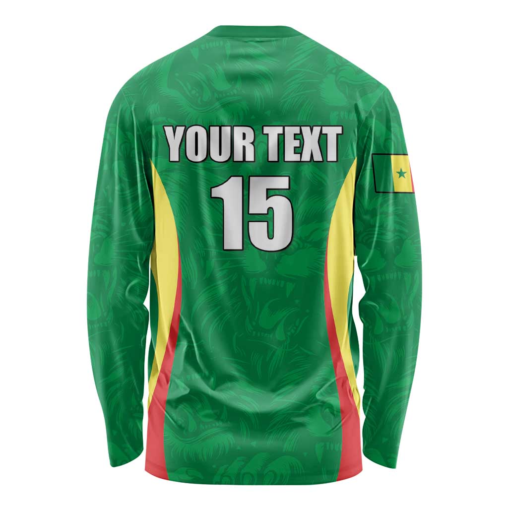 Custom Senegal Basketball Long Sleeve Shirt Go Champions Lions - Wonder Print Shop