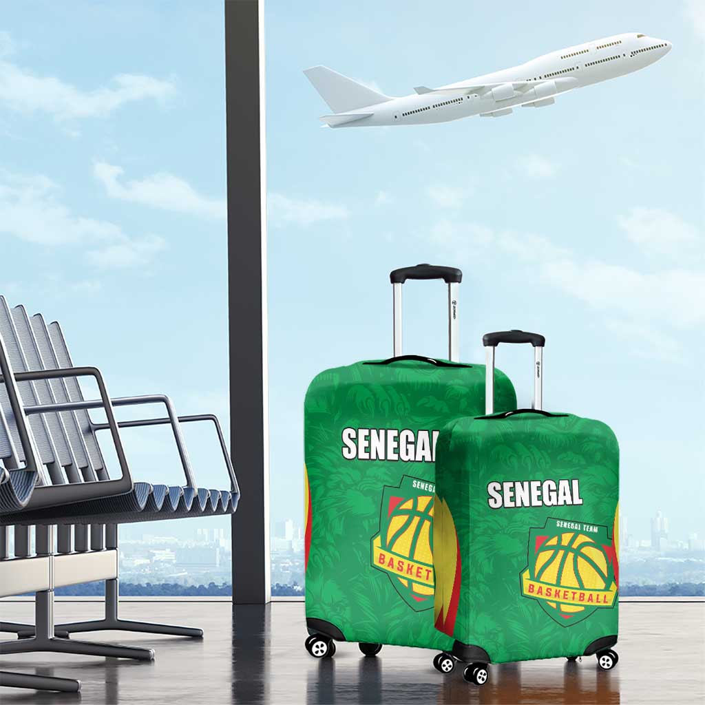 Custom Senegal Basketball Luggage Cover Go Champions Lions - Wonder Print Shop