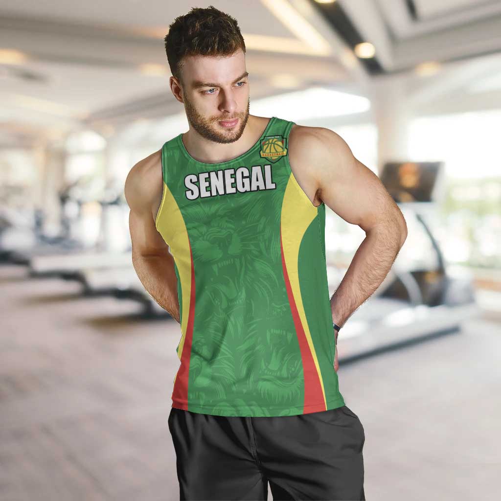 Custom Senegal Basketball Men Tank Top Go Champions Lions - Wonder Print Shop