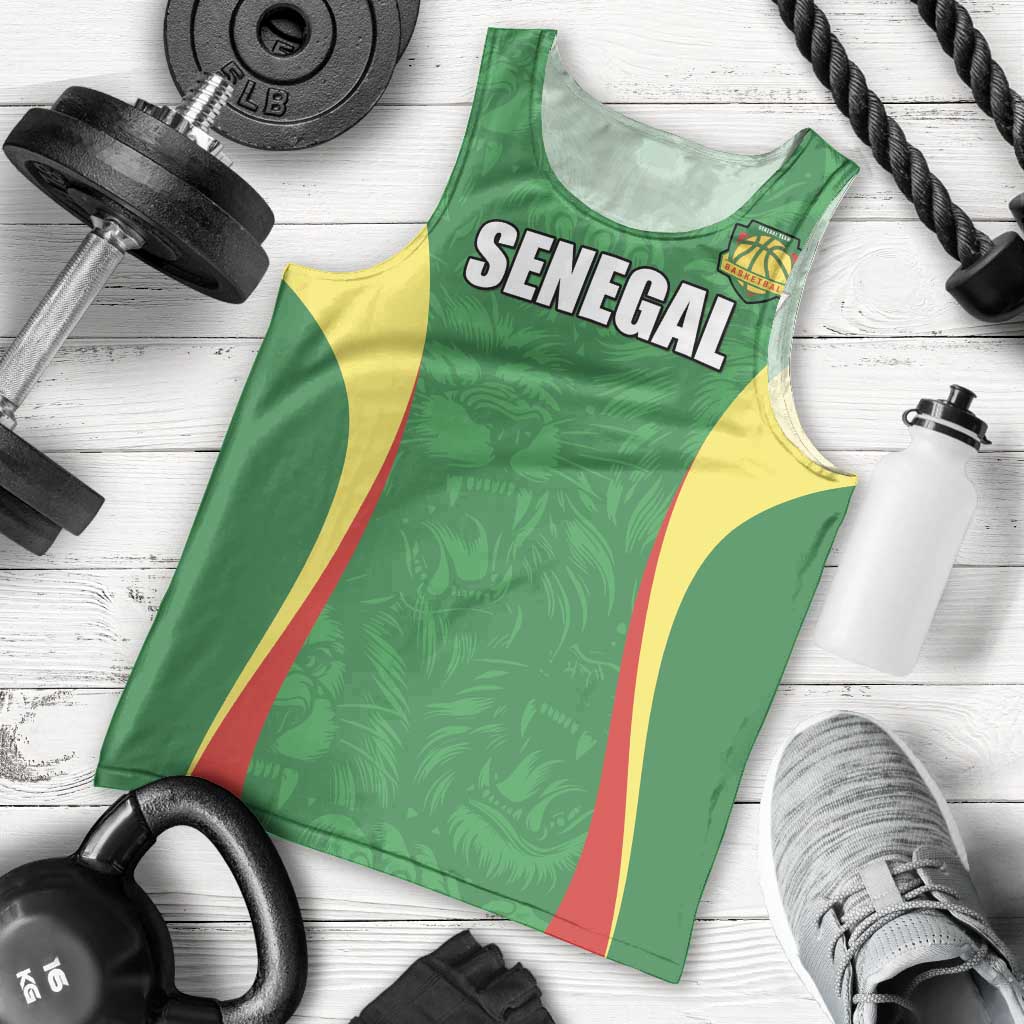 Custom Senegal Basketball Men Tank Top Go Champions Lions - Wonder Print Shop
