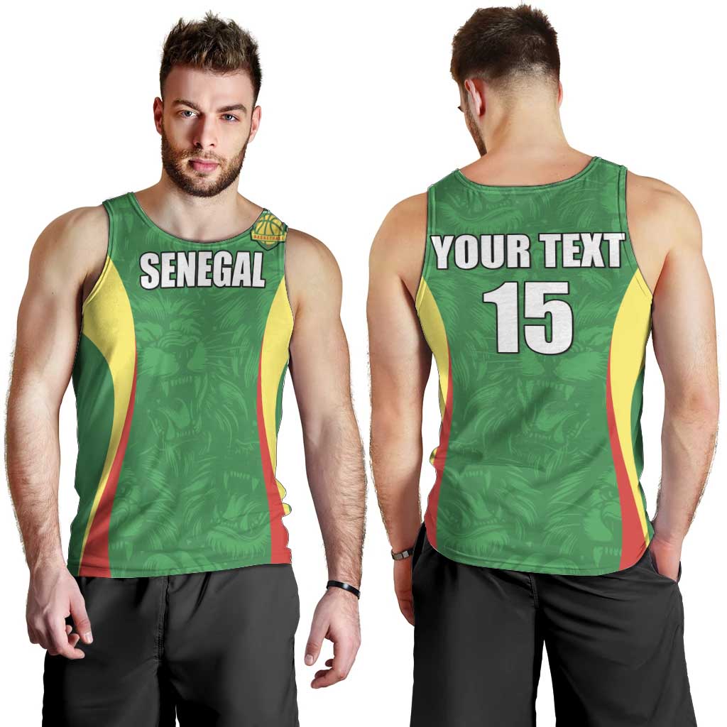 Custom Senegal Basketball Men Tank Top Go Champions Lions - Wonder Print Shop