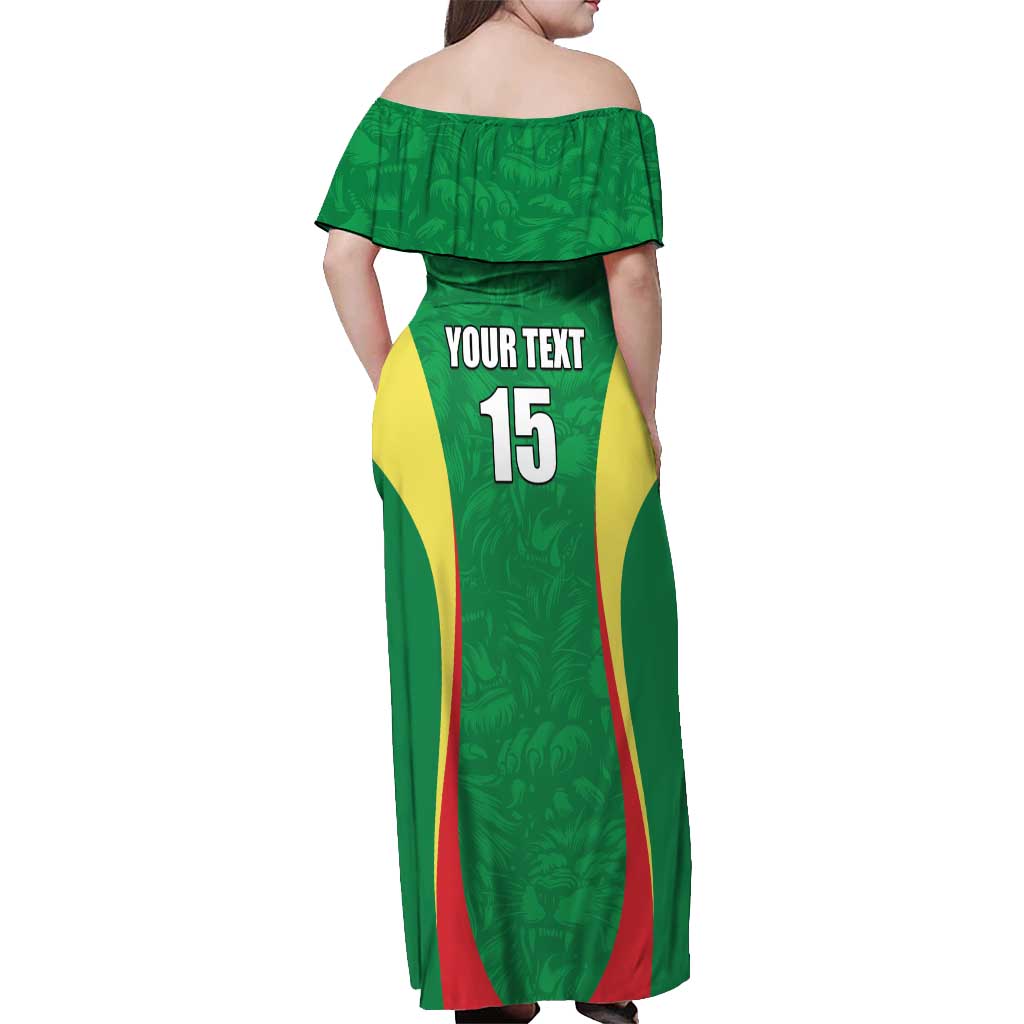 Custom Senegal Basketball Off Shoulder Maxi Dress Go Champions Lions - Wonder Print Shop