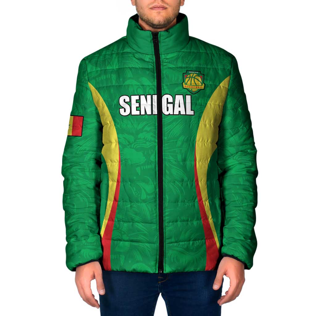 Custom Senegal Basketball Padded Jacket Go Champions Lions - Wonder Print Shop