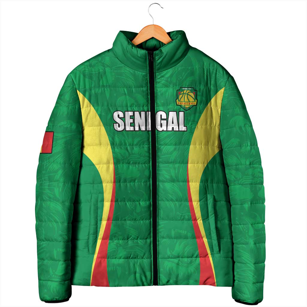 Custom Senegal Basketball Padded Jacket Go Champions Lions - Wonder Print Shop