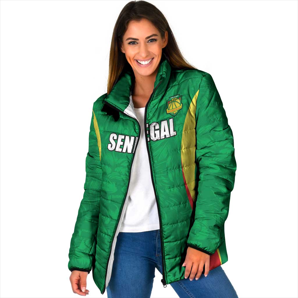 Custom Senegal Basketball Padded Jacket Go Champions Lions - Wonder Print Shop