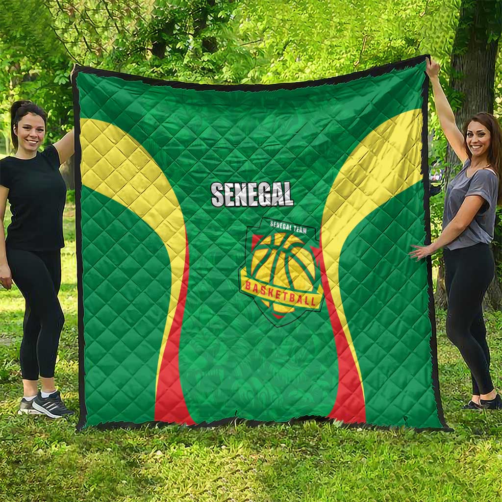 Custom Senegal Basketball Quilt Go Champions Lions - Wonder Print Shop