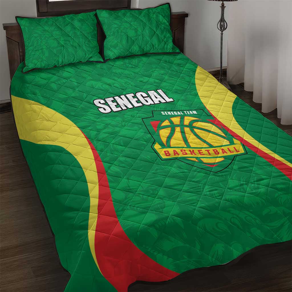 Custom Senegal Basketball Quilt Bed Set Go Champions Lions - Wonder Print Shop