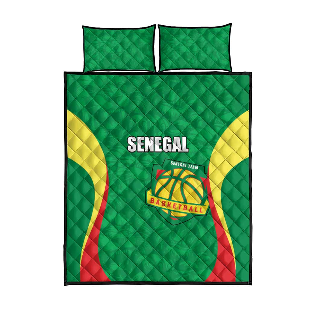 Custom Senegal Basketball Quilt Bed Set Go Champions Lions - Wonder Print Shop