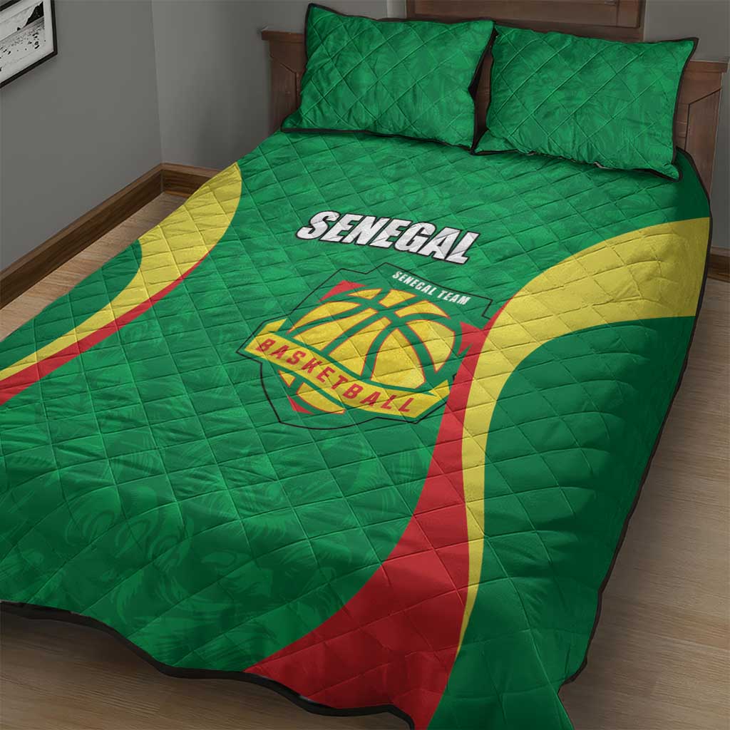 Custom Senegal Basketball Quilt Bed Set Go Champions Lions - Wonder Print Shop