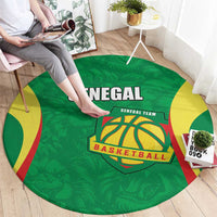 Custom Senegal Basketball Round Carpet Go Champions Lions - Wonder Print Shop