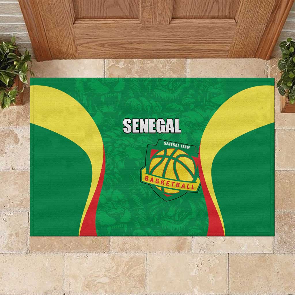 Custom Senegal Basketball Rubber Doormat Go Champions Lions - Wonder Print Shop