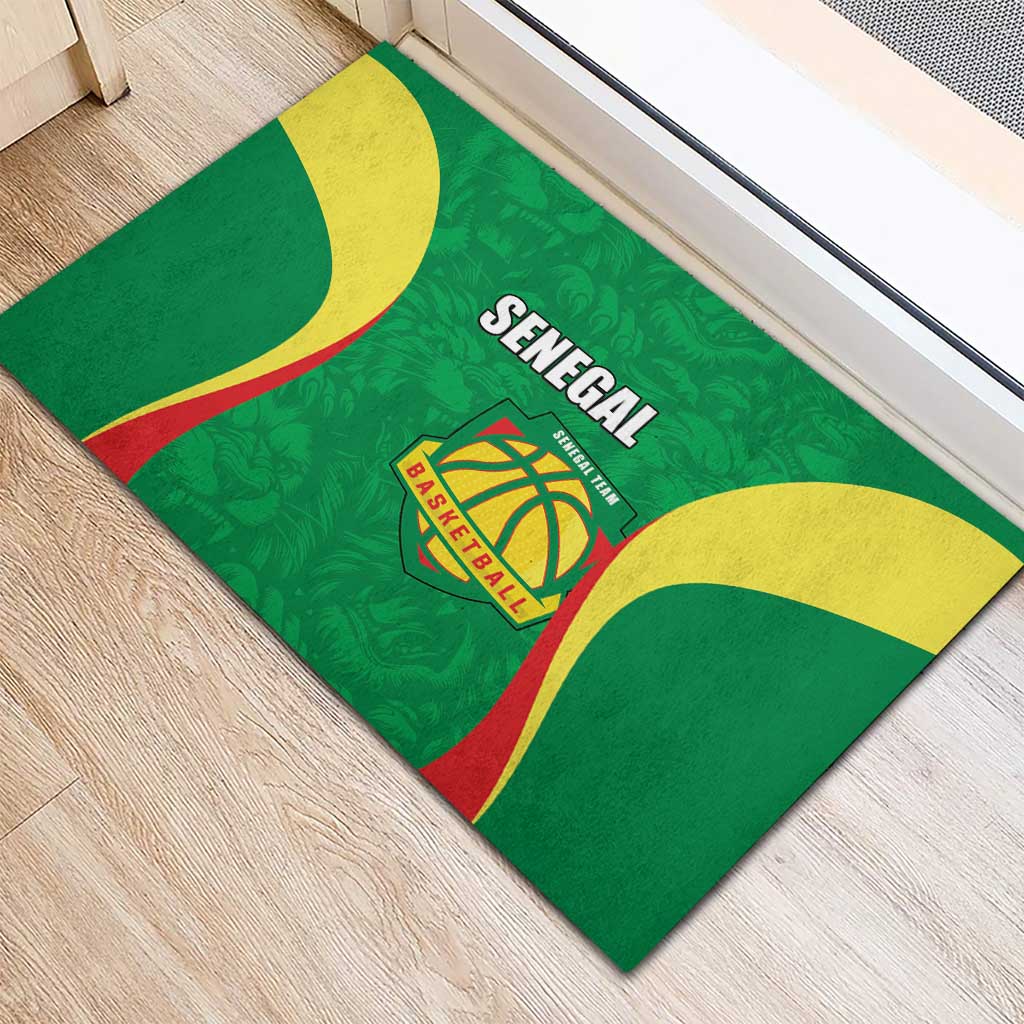 Custom Senegal Basketball Rubber Doormat Go Champions Lions - Wonder Print Shop