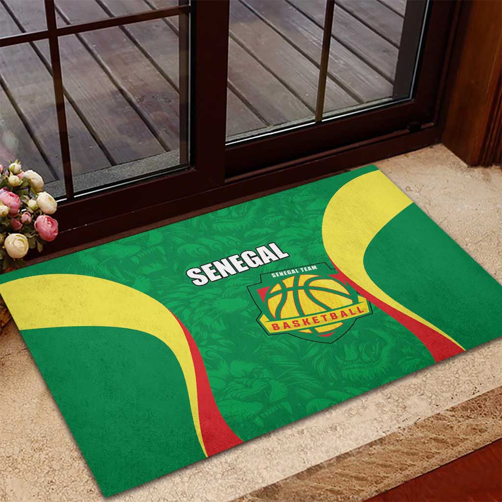 Custom Senegal Basketball Rubber Doormat Go Champions Lions - Wonder Print Shop