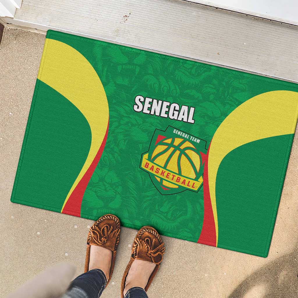 Custom Senegal Basketball Rubber Doormat Go Champions Lions - Wonder Print Shop