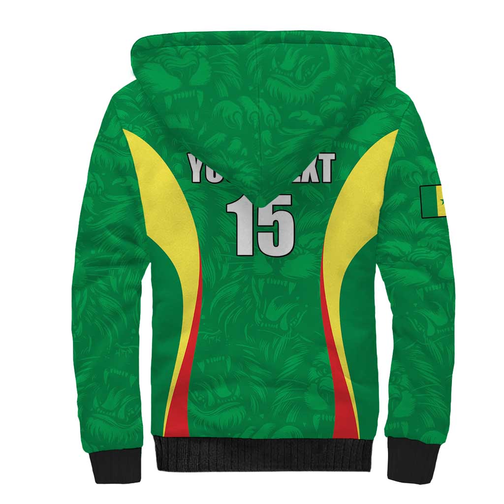 Custom Senegal Basketball Sherpa Hoodie Go Champions Lions - Wonder Print Shop