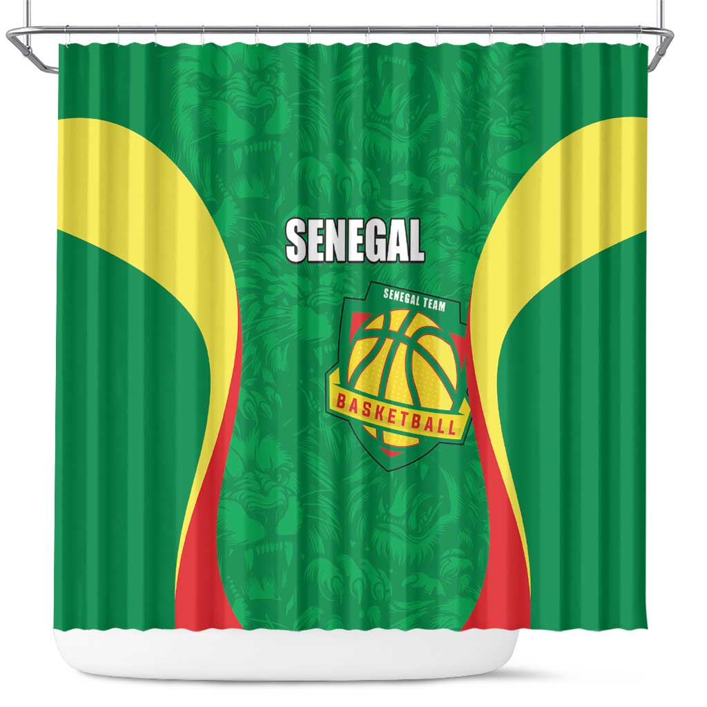 Custom Senegal Basketball Shower Curtain Go Champions Lions - Wonder Print Shop